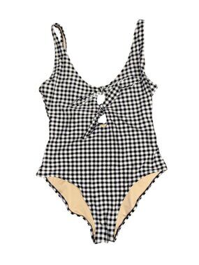 Sz.L*H&M*1-Pc. Black/White Checkered Swimsuit--Fully Lined
